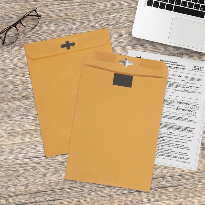Quality Park 10 x13 Inch ClearClasp Catalog Envelopes for Mail or Storage w/Redi-Tac Clasp and Gummed Closure, 28lb Brown Kraft, 100/Box (QUA43768) - Image 5
